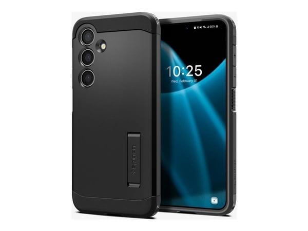 Spigen Tough Armor - Baksidesskydd för mobiltelefon - polykarbonat, termoplastisk polyuretan (TPU) - svart - för Samsung Galaxy S24