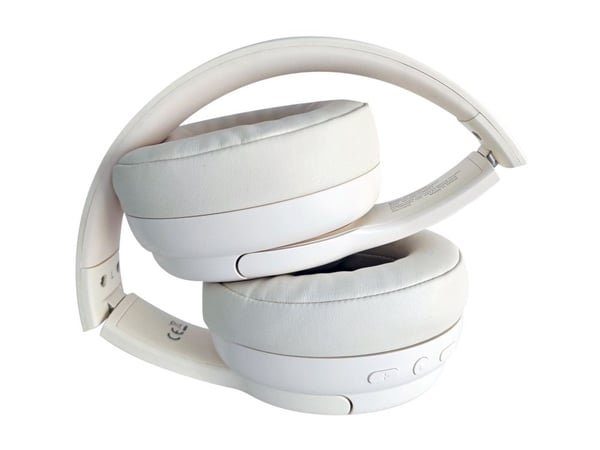 Conceptronic Parris - Hodesett - full størrelse - Bluetooth - trådløs - 3,5 mm jakk - kremfarget