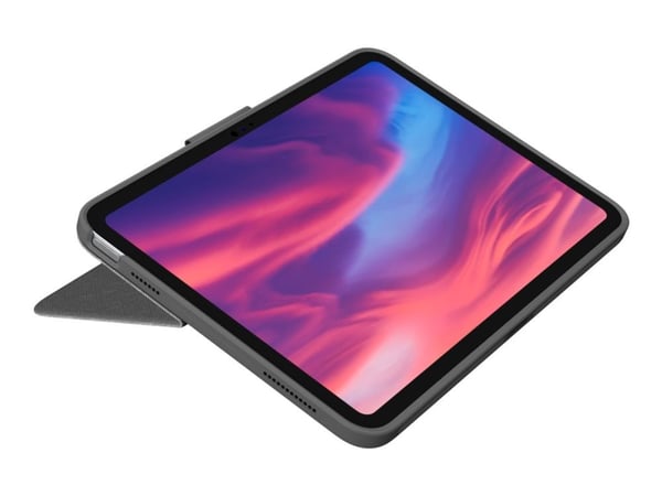 Logitech Combo Touch - Tastatur og folioveske - med styrepute - bakgrunnsbelyst - Apple Smart connector - AZERTY - Fransk - Oxford-grå - for Apple ...