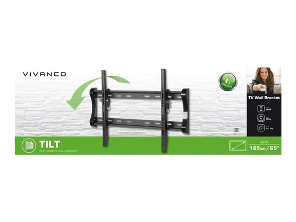 Vivanco BFMO 6060 - Brakett - for LCD-TV - stål - svart - skjermstørrelse: inntil 65" - veggmonterbar