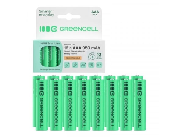 Green Cell oppladbart batteri AAA / R03 950 mAh 16 stk