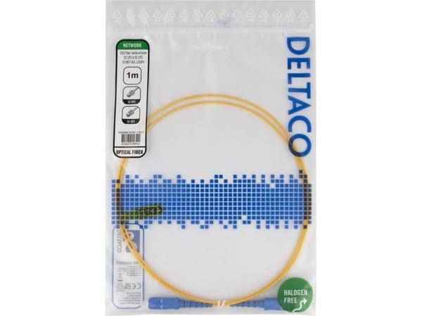 OS2 Fiberkabel, SC - SC, simplex, UPC/APC, 1,0 m