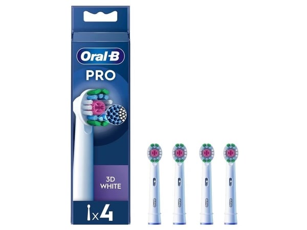 Oral-B 3D White , 4 stykker, Hvit, Oral-B, Boks