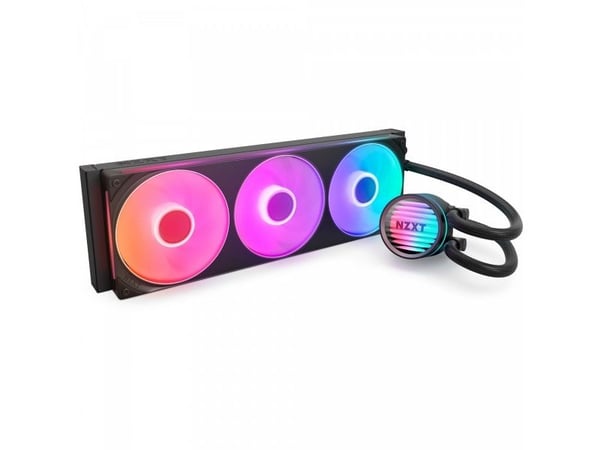 NZXT Kraken Core 360 RGB, Væskekjølesett, 12 cm, 500 RPM, 2400 RPM, 75,05 m³/t, Svart