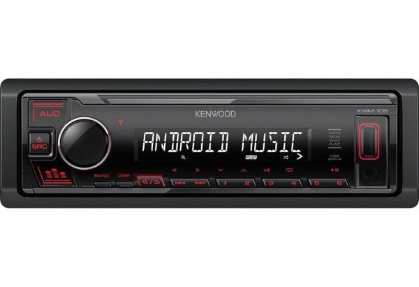 Kenwood KMM-105RY, Sort, 1 DIN, 50 W, 4.0 kanaler, 50 W, 30 - 15000 Hz