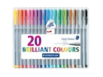 STAEDTLER® triplus® 334 Superfin 0.3 mm fineliner - etui med 20 stk. ass. farver