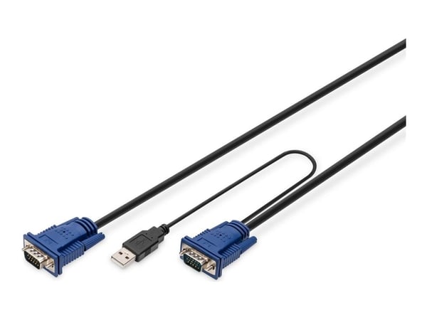 Digitus DS-19232, 3 m, PS/2, PS/2, VGA, Monivärinen, Musta, USB