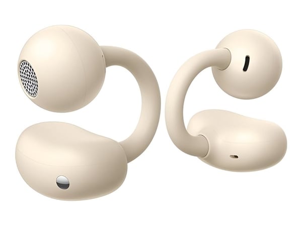 Huawei FreeBuds - True wireless-hodetelefoner med mikrofon - åpent øre - aktiv støydemping - beige