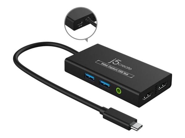 j5create JVA01-N - Videofangstadapter - USB-C 3.2 Gen 1 - svart