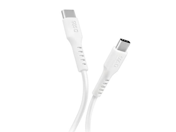 SBS TECABLETCC10W, 1 m, USB C, USB C, USB 2.0, 0,48 Gbit/s, valkoinen