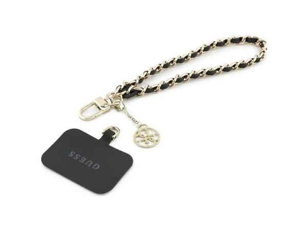 Guess GUOUCHSAMC4K Universalveske med håndleddsstropp - svart Saffiano-kjede 4G Charm