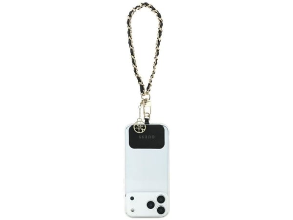 Guess GUOUCHSAMC4K Universalveske med håndleddsstropp - svart Saffiano-kjede 4G Charm