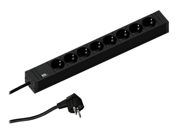 Bachmann CONNECT LINE, 2 m, Sisätila, Musta, 8 AC-pistorasia(a), 438 mm, 52 mm