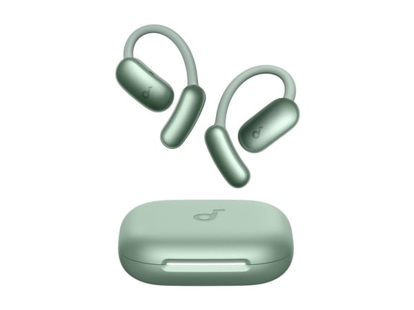 Soundcore AeroFit 2 AI Assistant - True wireless-hodetelefoner med mikrofon - åpent øre - over-øret-montering - Bluetooth - grønn