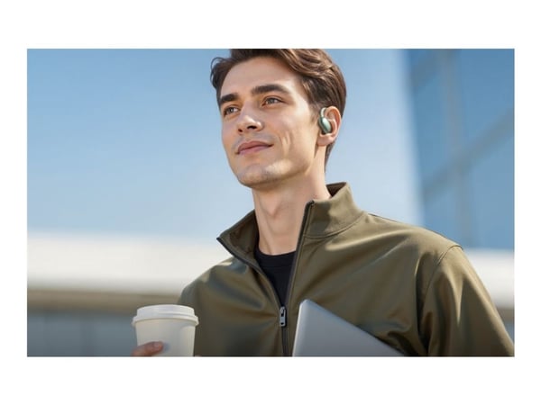 Soundcore AeroFit 2 AI Assistant - True wireless-hodetelefoner med mikrofon - åpent øre - over-øret-montering - Bluetooth - grønn