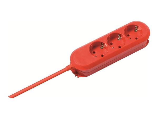 Bachmann SMARTLINE, 3 m, Sisätila, Punainen, 3 AC-pistorasia(a), 3680 W, 16 A