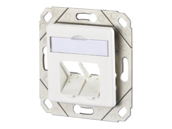 Metz Connect - Innbygd utgang - trunking installation, unequipped - monterbar i veggen - RAL 9010, ren hvit - 2 porter