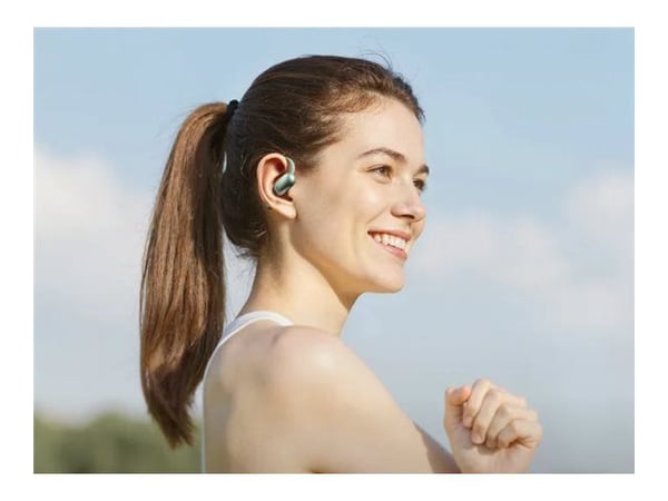 Soundcore AeroFit 2 AI Assistant - True wireless-hodetelefoner med mikrofon - åpent øre - over-øret-montering - Bluetooth - grønn