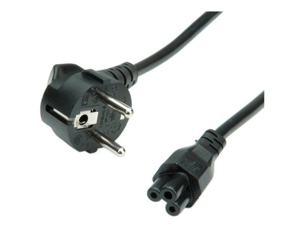 Bachmann - Strömkabel - IEC 60320 C5 till power CEE 7/7 högervinklad - 250 V - 2.5 A - 1 m - svart