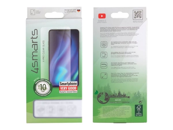 4smarts Second Glass X-Pro - Skjermbeskyttelse for mobiltelefon - glass - blank - for Apple iPhone 7, 8, SE (2nd generation)