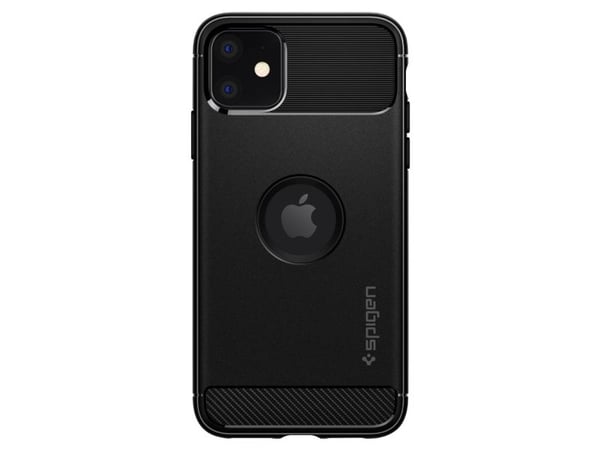 Spigen Rugged Armor, Etui, Apple, iPhone 11, Svart