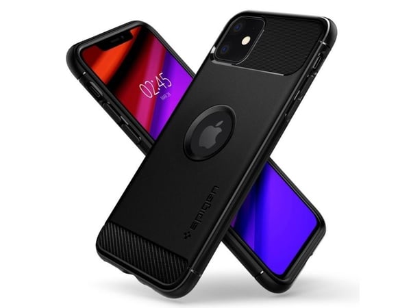 Spigen Rugged Armor, Etui, Apple, iPhone 11, Svart