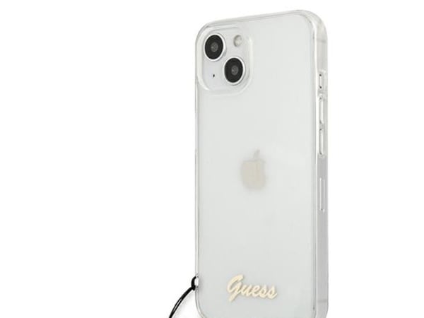 Guess GUHCP13SKPSWH iPhone 13 mini 5.4" läpinäkyvä kova kotelo Valkoinen Pearl