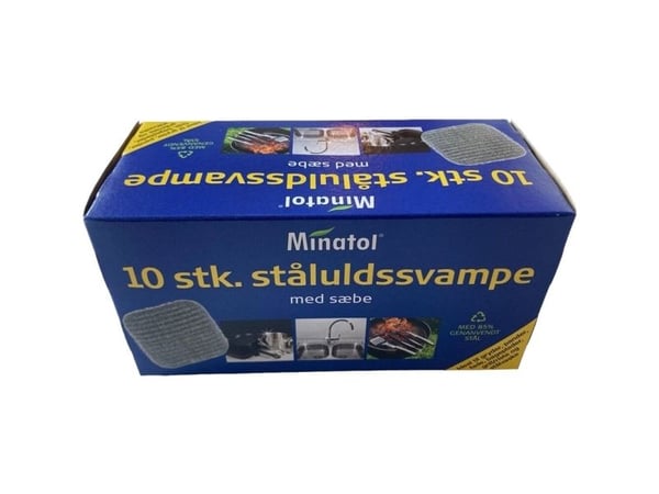 Sæberondel Minatol Ståluld med Sæbe,10 stk/bk - (10 stk.)