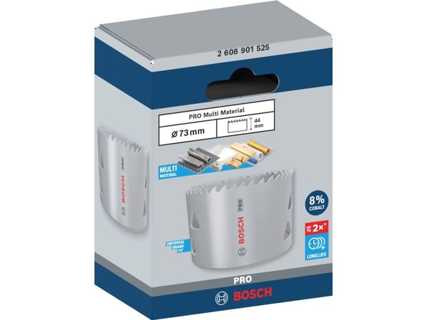 Bosch PRO Multi Material, Enkelt, Bor, Gips, Metall, Ikke-jernholdig metall, Plast, Mykt treverk, Grått, Koboltstål, Koboltlegert høyhastighetsstål...