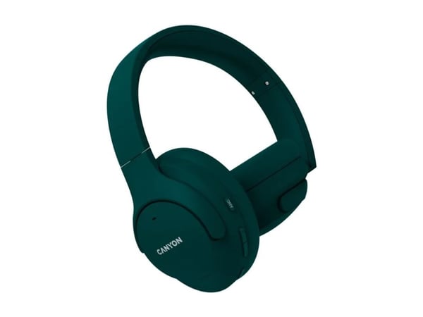 Canyon OnRiff 10 - Hodetelefoner med mikrofon - full størrelse - Bluetooth - kablet, trådløs - aktiv støydemping - 3,5 mm jakk - grønn