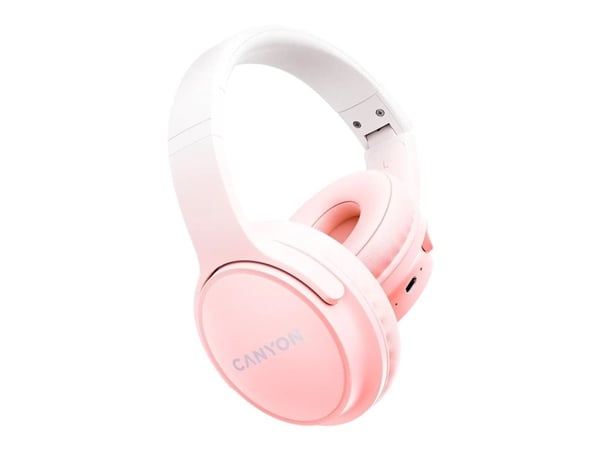 Canyon OnRiff 4 - Hodetelefoner med mikrofon - full størrelse - Bluetooth - kablet, trådløs - 3,5 mm jakk - rosa