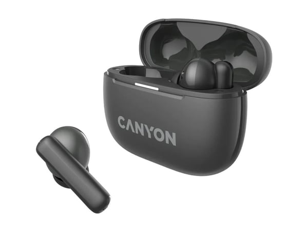 Canyon OnGo 10 TWS-10 - True wireless-hodetelefoner med mikrofon - i øret - Bluetooth - aktiv støydemping - mørk grå
