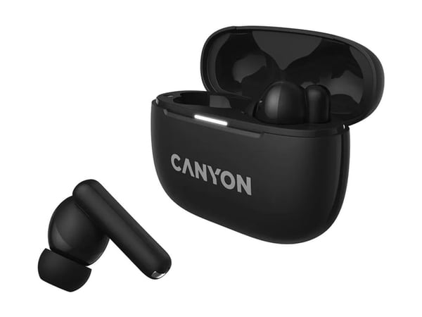 Canyon OnGo 10 TWS-10 - True wireless-hodetelefoner med mikrofon - i øret - Bluetooth - aktiv støydemping - svart