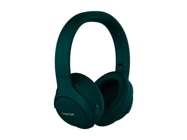 Canyon OnRiff 10 - Hodetelefoner med mikrofon - full størrelse - Bluetooth - kablet, trådløs - aktiv støydemping - 3,5 mm jakk - grønn