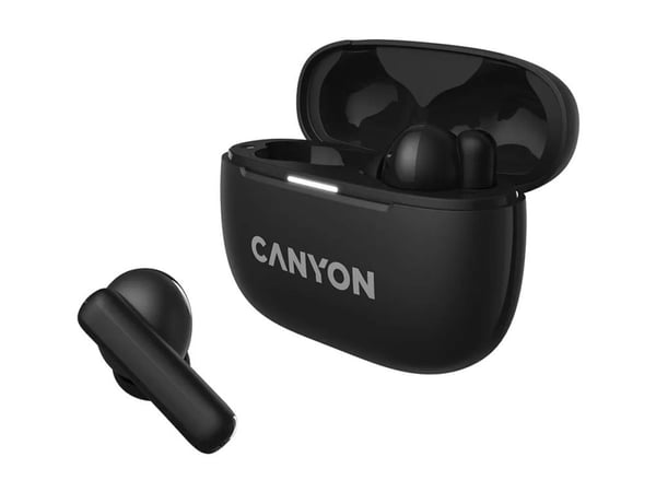 Canyon OnGo 10 TWS-10 - True wireless-hodetelefoner med mikrofon - i øret - Bluetooth - aktiv støydemping - svart