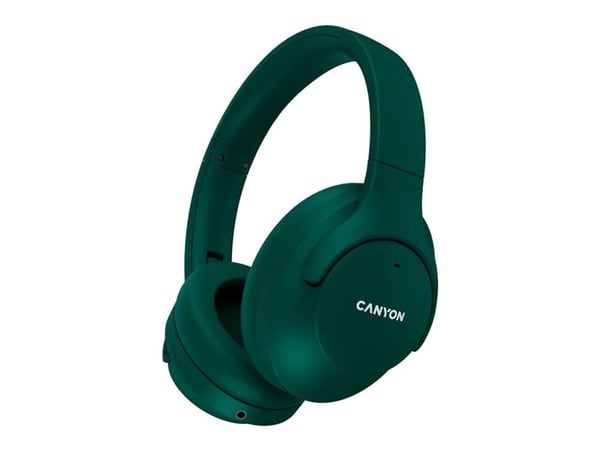 Canyon OnRiff 10 - Hodetelefoner med mikrofon - full størrelse - Bluetooth - kablet, trådløs - aktiv støydemping - 3,5 mm jakk - grønn