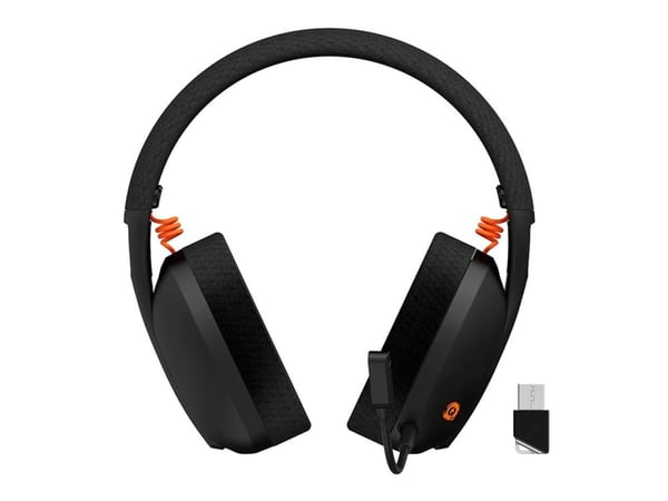 Canyon Ego GH-13 - Hörlurar med mikrofon - fullstorlek - Bluetooth/radiofrekvens 2,4 GHz - kabelansluten, trådlös - USB-C - svart
