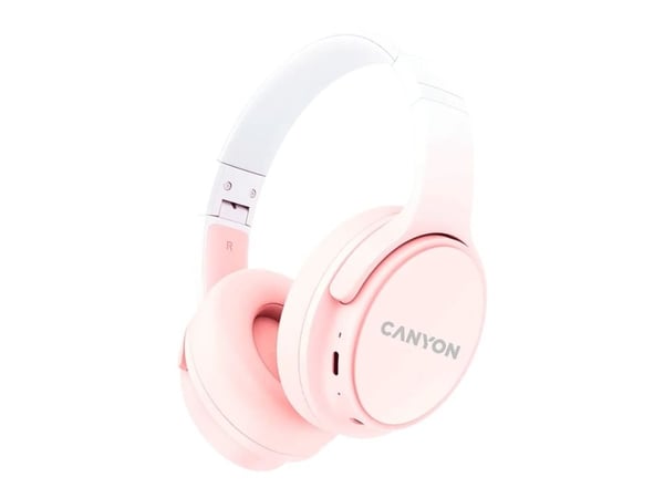 Canyon OnRiff 4 - Hodetelefoner med mikrofon - full størrelse - Bluetooth - kablet, trådløs - 3,5 mm jakk - rosa