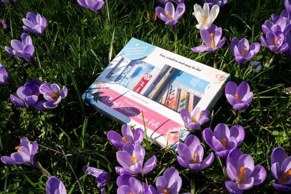 Blommigt akvarellset