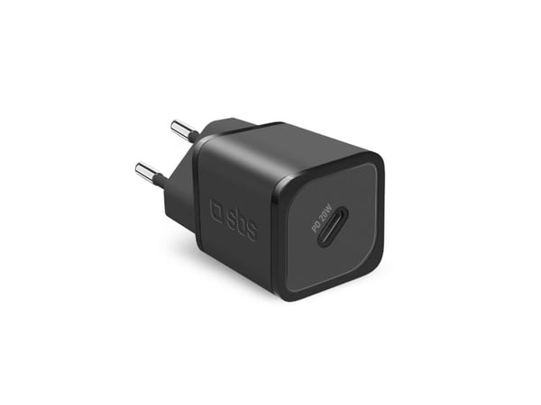 SBS PD Travel Charger 20W USB-C GaN musta