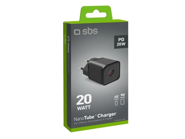 SBS PD Travel Charger 20W USB-C GaN musta