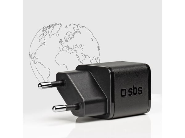 SBS PD Travel Charger 20W USB-C GaN musta