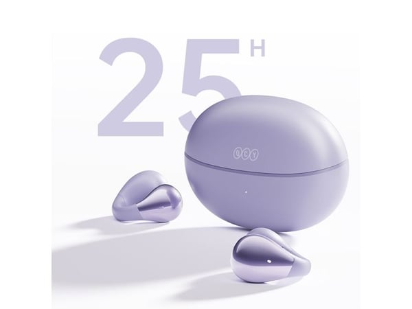 QCY Crossky C30 øretelefoner med klips IPX4 Bluetooth 5.4 - lilla