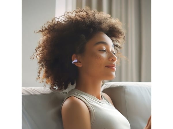 QCY Crossky C30 øretelefoner med klips IPX4 Bluetooth 5.4 - lilla