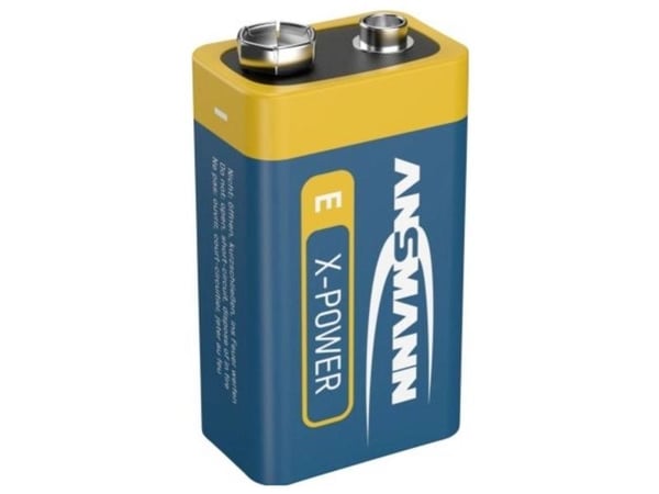 Ansmann 9V-Block, Kertakäyttöinen akku, Alkali, 9 V, 1 kpl, Musta, 17,5 mm