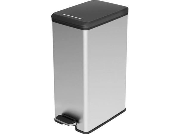 Curver Slim Bin 40L, 40 L, Neliö, Muovi, Musta, Hopea, Poljin, 250 mm