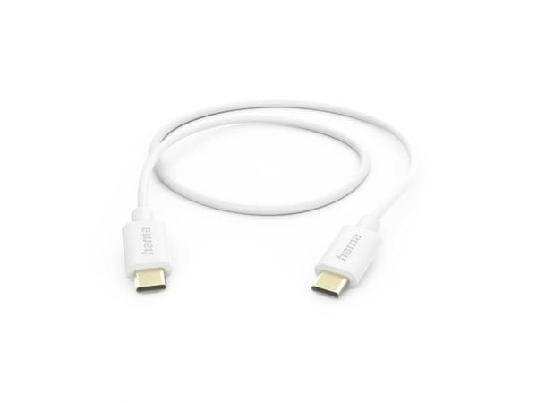 Hama - USB-kabel - 24 pin USB-C (hann) til 24 pin USB-C (hann) - USB 2.0 - 3 A - 1 m - hvit