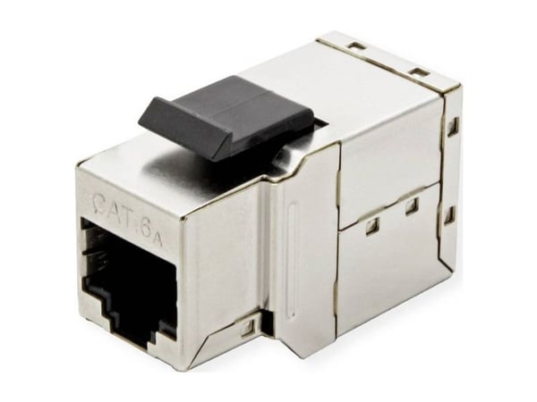 ROLINE 21.17.3101, Flat, Sort, Sølv, RJ-45, RJ-45, Hunkjønn, Hunkjønn