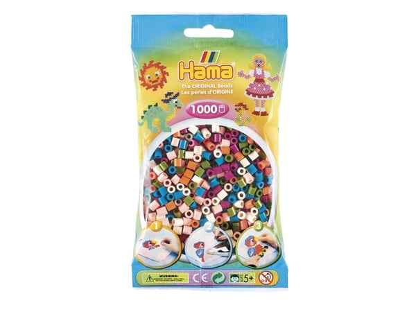 Hama Beads Midi perler i pose, Pysselsett for barn, 5 år, Flerfarget