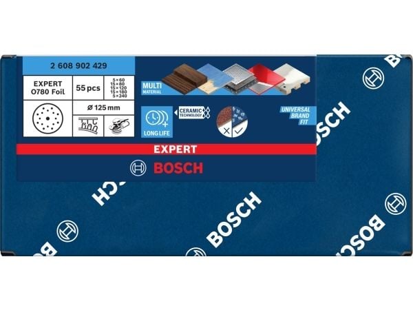 BOSCH SLIPEFOLIE 125mm MIX 55stk.